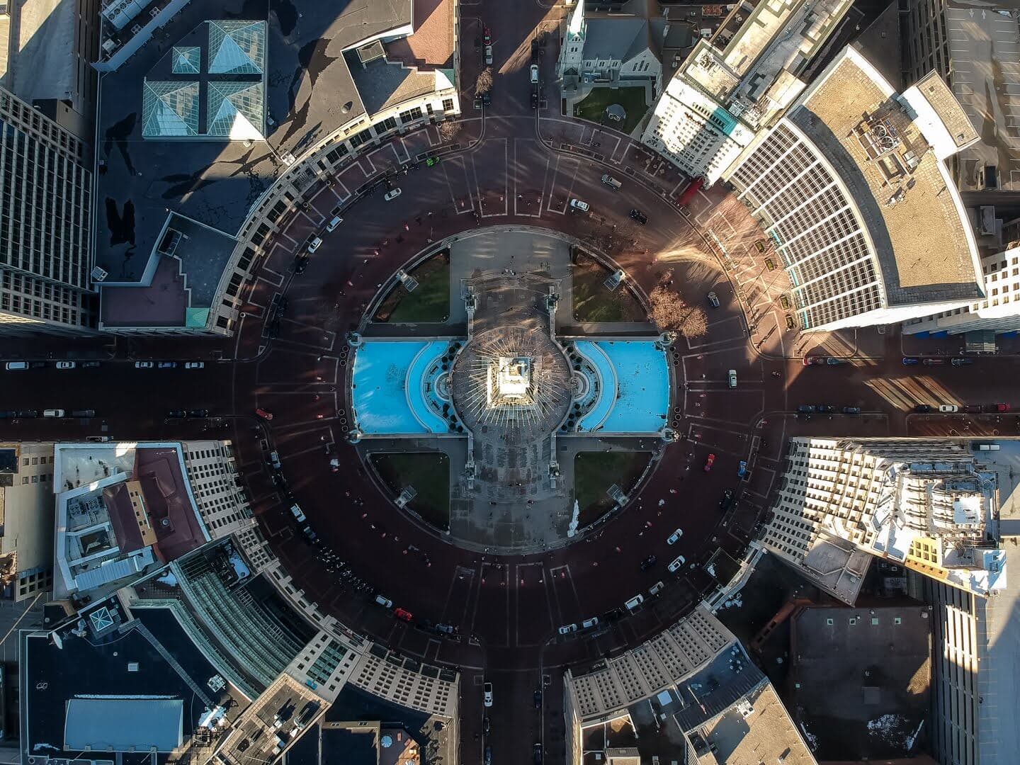Above the Soldier and Sailors Monument